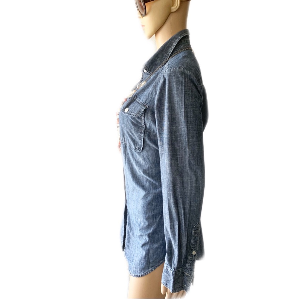 ❤️ New York & Company Blue Shirt Size S - Picture 5 of 7